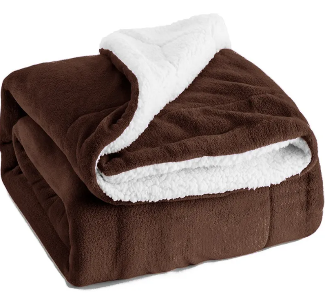 Sherpa Fleece Throw Blanket — 130 × 160 cm