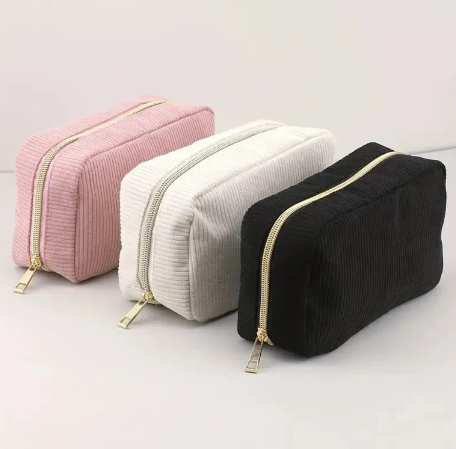 Corduroy Makeup Pouch