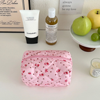 Quilted Floral Makeup Bag