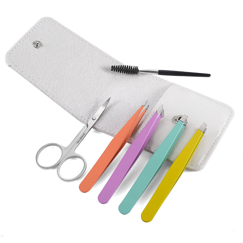Stainless Steel Eyebrow Tweezer Set