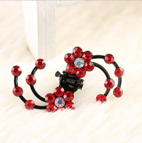 Floral Rhinestone Hair Clip