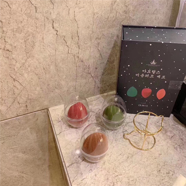 Korean Beauty Makeup Sponge Set - Dry & Wet Use (3 Pack)
