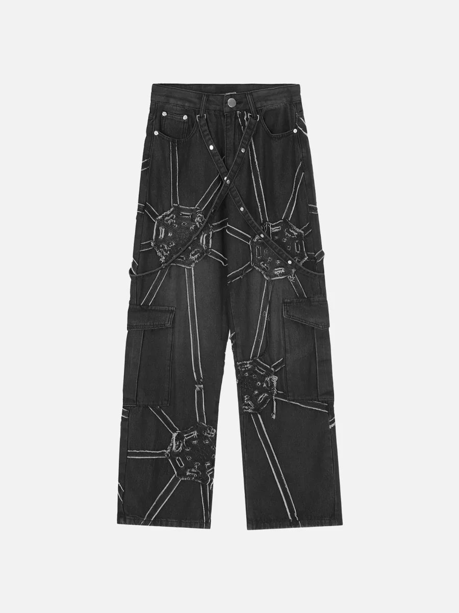 スパイダーデニムパンツ
