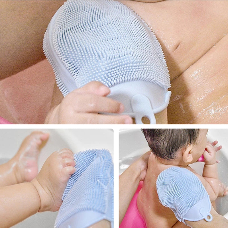 Silicone Bath Brush and Exfoliating Gloves Set