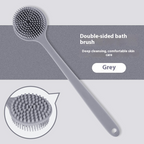 Double-Sided Silicone Bath Brush with Long Handle