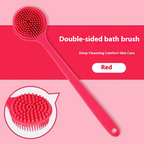 Double-Sided Silicone Bath Brush with Long Handle