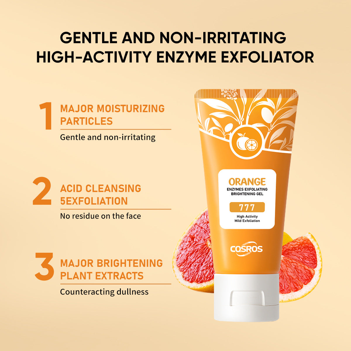 Gel exfoliant et blanchissant à l'orange pour les soins de la peau