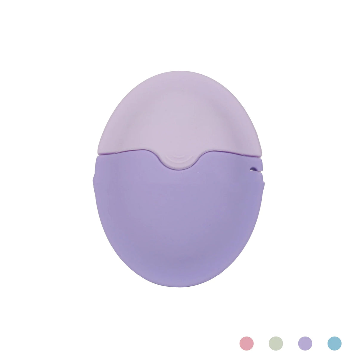 Purple lotion applicator with protective lid